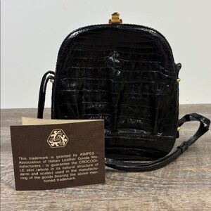 Vintage Budd Leather Genuine Crocodile Leather Crossbody Bag - Made in Spain